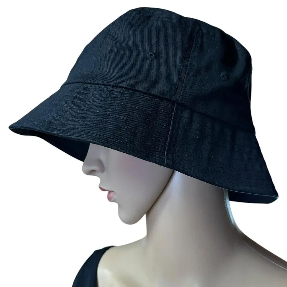 Wego Bucket Hat Embroidered "Girl" Black Denim - Picture 2 of 6